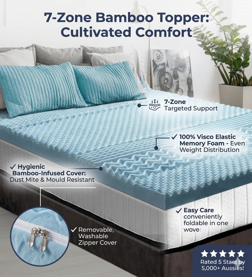 SleepOra™ CalmFoam Bamboo Mattress Topper