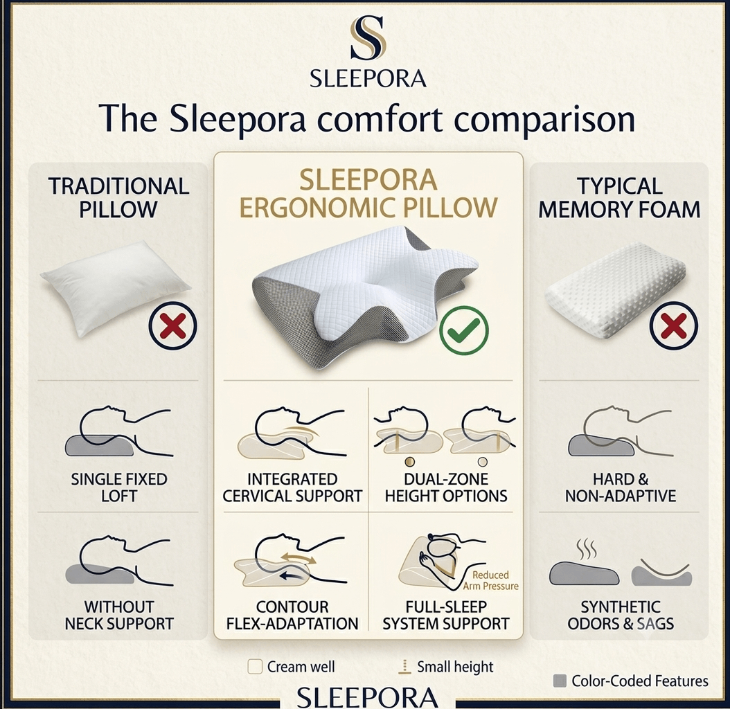 SleepOra™ Premium Cool Ergo Pillow