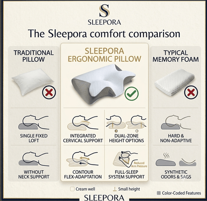 SleepOra™ Premium Cool Ergo Pillow
