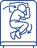 Toss and turner line icon