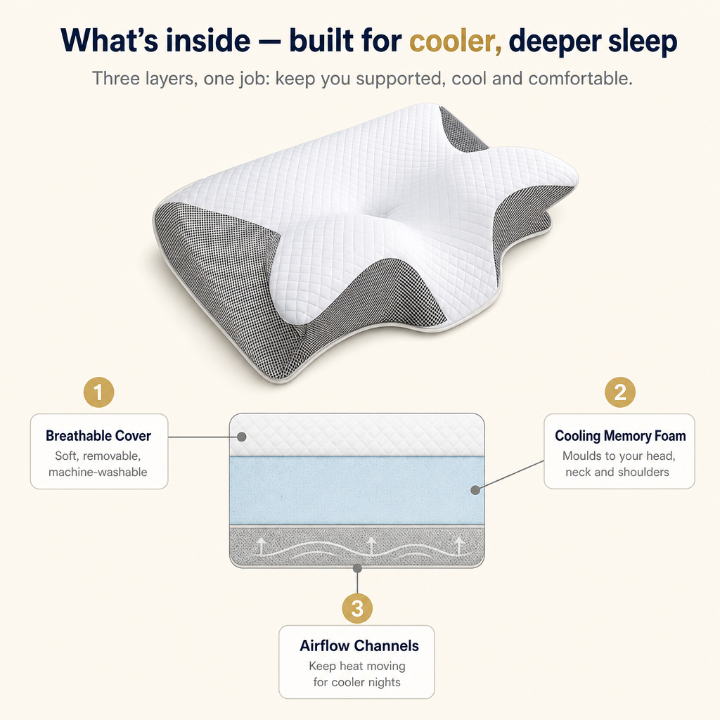 SleepOra™ Premium Cool Ergo Pillow